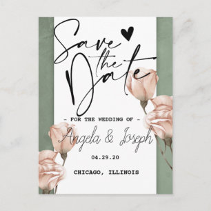 trendy greener Save the Date Announcement Postcard