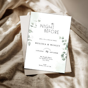 Trendy Greenery Eucalyptus Rehearsal Dinner Invitation