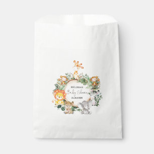 Trendy Greenery Jungle Safari Animals Baby Shower Favour Bag