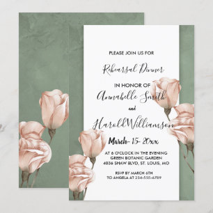 trendy  greenery  Rehearsal Dinner Invitation