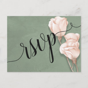 trendy greenery RSVP Invitation Postcard