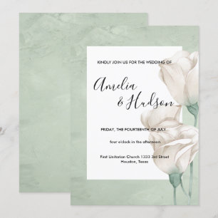 trendy greenery wedding invitation