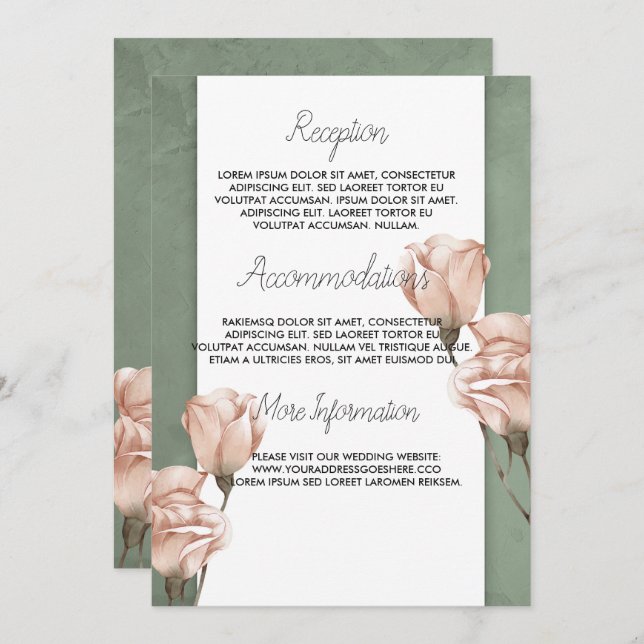 trendy greenery  wedding program (Front/Back)