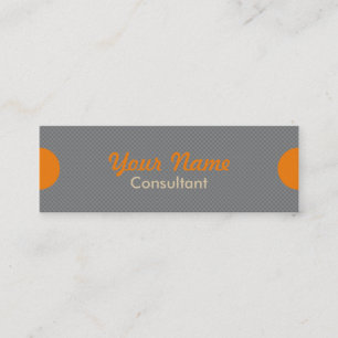 Trendy Grey and Orange Consultant Mini Business Card