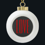 Trendy Grey Background Red Love Wedding Ceramic Ball Christmas Ornament<br><div class="desc">You can easily change the fonts and colours. You can also add your logo and the background image as you like.</div>
