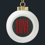 Trendy Grey Background Red Love Wedding Ceramic Ball Christmas Ornament<br><div class="desc">You can easily change the fonts and colours. You can also add your logo and the background image as you like.</div>