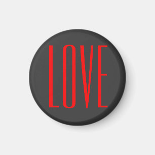 Trendy Grey Background Red Love Wedding Magnet