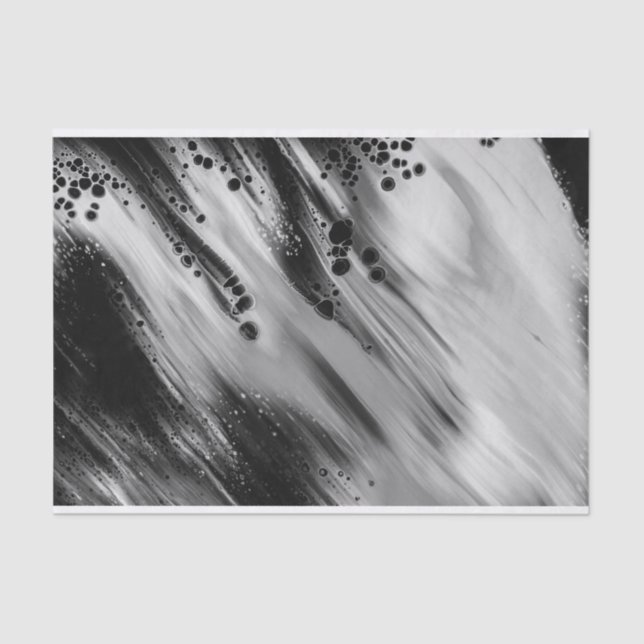 Trendy Grey/Black Abstract, Decoupage Bag Stuffing Tissue Paper (Front)