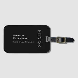 Trendy Grey Black Fitness Sport Add Name Luggage Tag