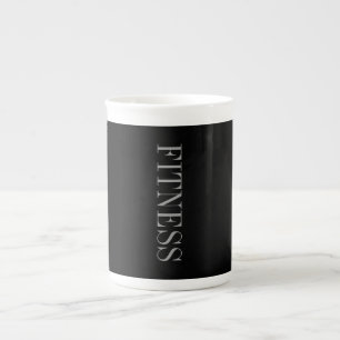 Trendy Grey Black Fitness Sport Bone China Mug