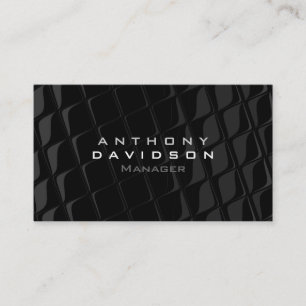 Trendy Grey Black Pattern Monogram Business Card