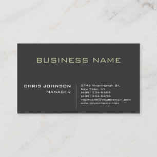 Trendy Grey Charming Manager Business Card