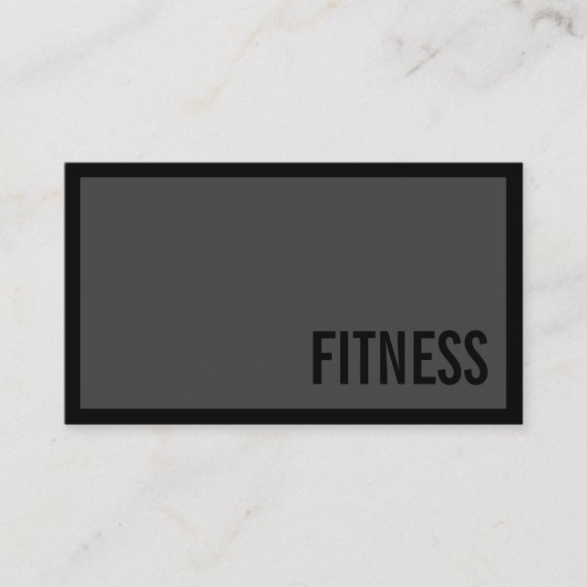 Trendy Grey Fitness Sport Business Card (Front)
