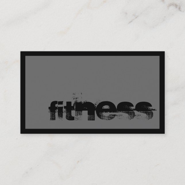 Trendy Grey Fitness Sport Business Card (Front)