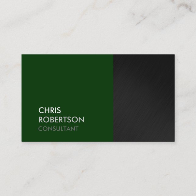 Trendy Grey Green Attractive Business Card (Front)