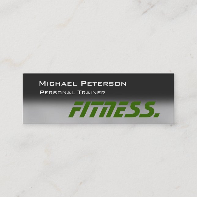 Trendy Grey Green Trainer Skinny Business Card (Front)