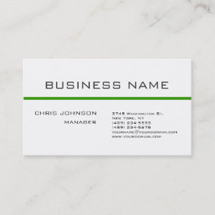 Trendy Grey Green White Plain Business Card