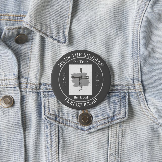 Trendy Grey Jesus The Messiah Christian Faith 7.5 Cm Round Badge (In Situ)