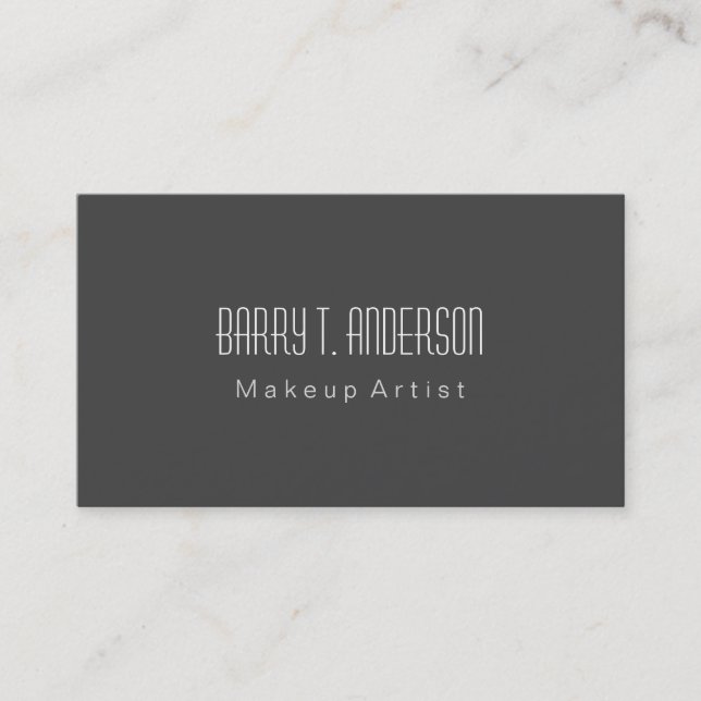 Trendy Grey Makeup Artist Hairdresser Professional Business Card (Front)