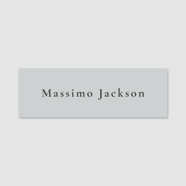 Trendy Grey Modern Design Unique Personal Name Tag (Front)