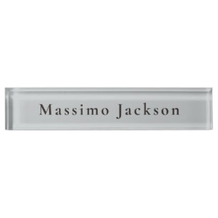Trendy Grey Modern Design Unique Personal Nameplate