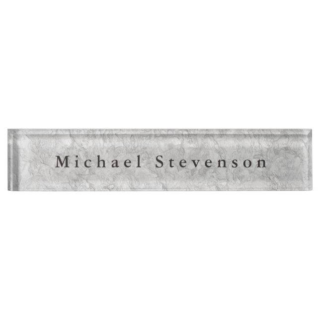 Trendy Grey Modern Unique Nameplate (Front)