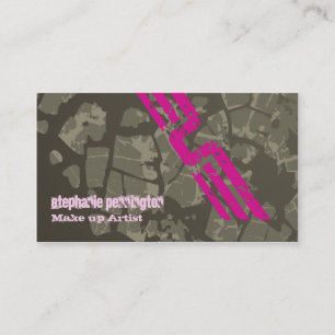 Trendy grey pink camouflage cosmetologist cards