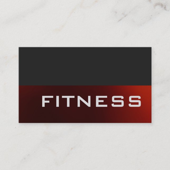 Trendy Grey Red Fitness Sport Business Card (Front)