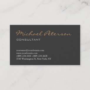 Trendy Grey Script Consultant Business Card