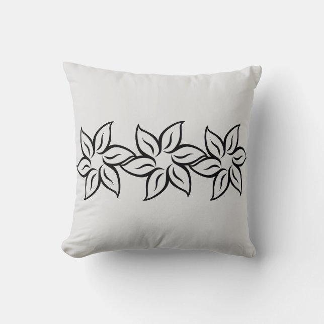 Trendy Grey Silver Modern Stylised Pattern Cushion (Front)