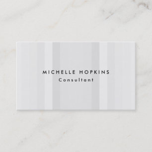 Trendy Grey Striped Professional Minimalist Business Card