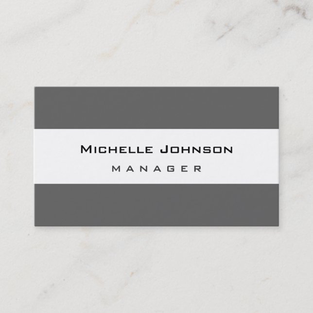 Trendy Grey White Pattern Chic Business Card (Front)