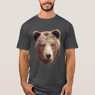 Trendy Grizzly Bear Big Face  T-Shirt