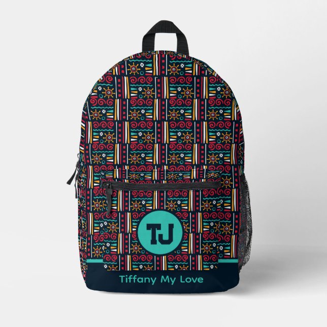 Trendy Groomsmen Sporty Patterned Backpack (Front)