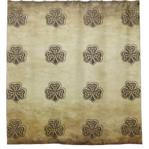 Trendy grundge Irish lucky shamrock Shower Curtain