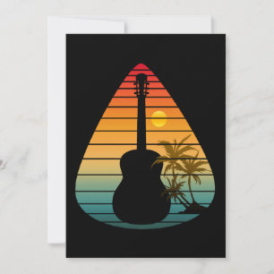 TRENDY GUITAR PICK SUNSET  INVITATION