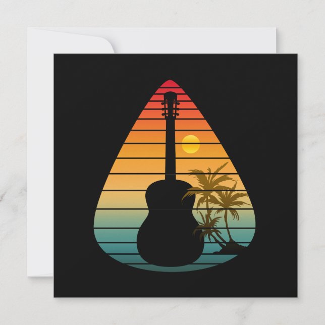 TRENDY GUITAR PICK SUNSET  THANK YOU CARD (Front)