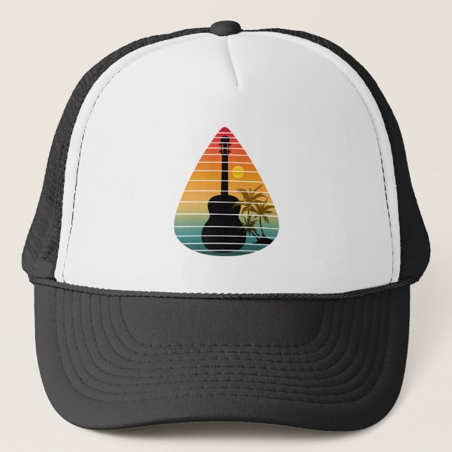 TRENDY GUITAR PICK SUNSET  TRUCKER HAT (Front)