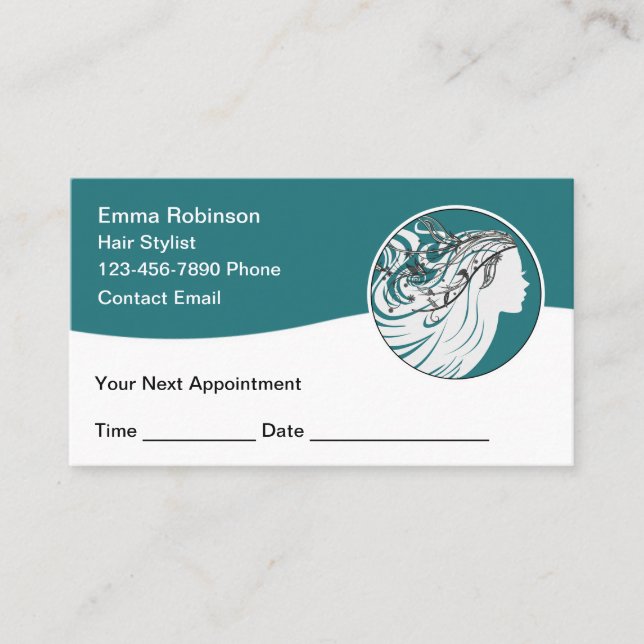 Trendy Hair Beauty Appointment Cards Reminder  (Front)