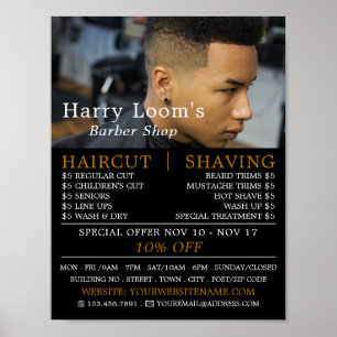 Trendy Hair Cut, Men's Barbers Advertising Poster