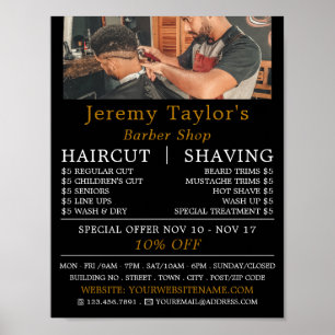 Trendy Hair Cut, Men's Barbers Advertising Poster