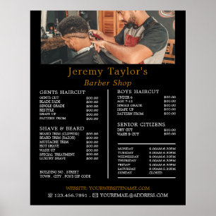 Trendy Hair Cut, Men's Barbers Price List Poster