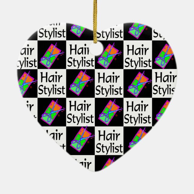 TRENDY HAIR STYLIST CHRISTMAS ORNAMENT (Back)