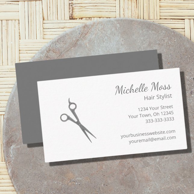 Trendy Hair Stylist Simple Scissors  Business Card (Creator Uploaded)