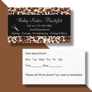 Trendy Hairstylist Appointment Cards