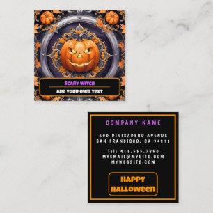 Trendy Halloween Pumpkin Autumn Collection Square Business Card