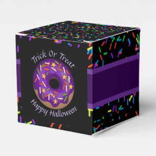 Trendy Halloween Purple Sprinkle Doughnut Party Favour Box