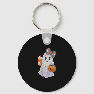 Trendy Halloween Rhinestones Ghost Key Ring
