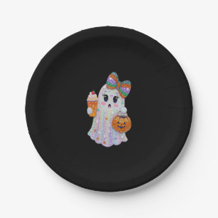 Trendy Halloween Rhinestones Ghost Paper Plate