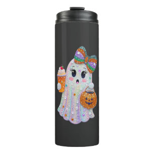 Trendy Halloween Rhinestones Ghost Thermal Tumbler